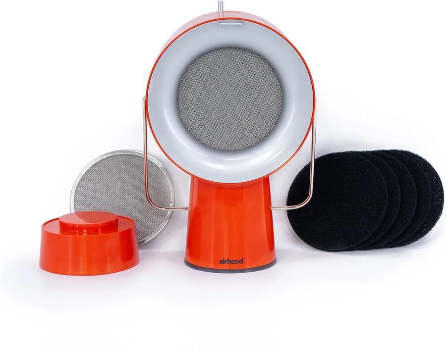 Airhole AirHood Original 's werelds eerste mobiele afzuigkap Cadmium Orange Wired Afzuigkap Draagbaar Mini Afzuigkap ALL IN SET