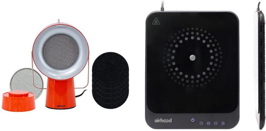 AirHood Original Cadmium Orange Wireless Inductie Combi Pack Mobiele en draagbare afzuigkap + inductieplaat