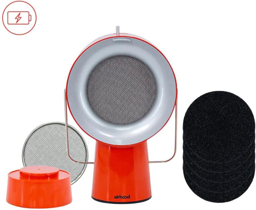 AirHood Original 's werelds eerste mobiele afzuigkap Cadmium Orange Wireless Afzuigkap Draagbaar Mini Afzuigkap ALL IN SET