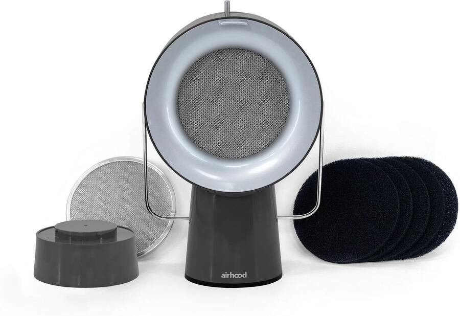 AirHood Original 's werelds eerste mobiele afzuigkap Space Black Wired Afzuigkap Draagbaar Mini Afzuigkap ALL IN SET