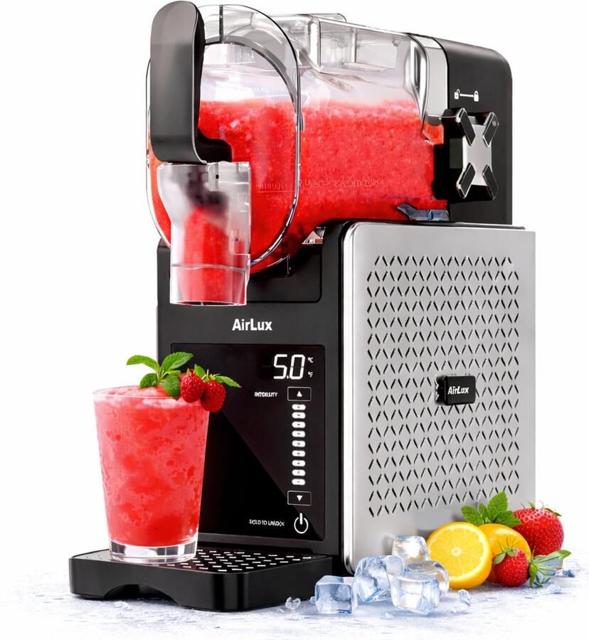 Airlux Slush Puppy Maker – Slush Puppy Maker Zonder IJs Slush Puppy Machine – 7 Programma s – Slushi Granita Frappé Milkshakes & Meer – Zelfreiniging