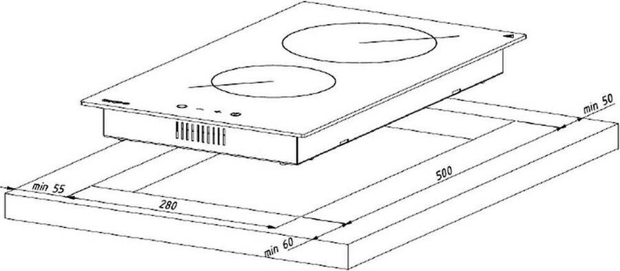 Akpo PKA 30 830 2 kookplaat Zwart Wit Ingebouwd 30 cm Keramisch 2 zone(s)