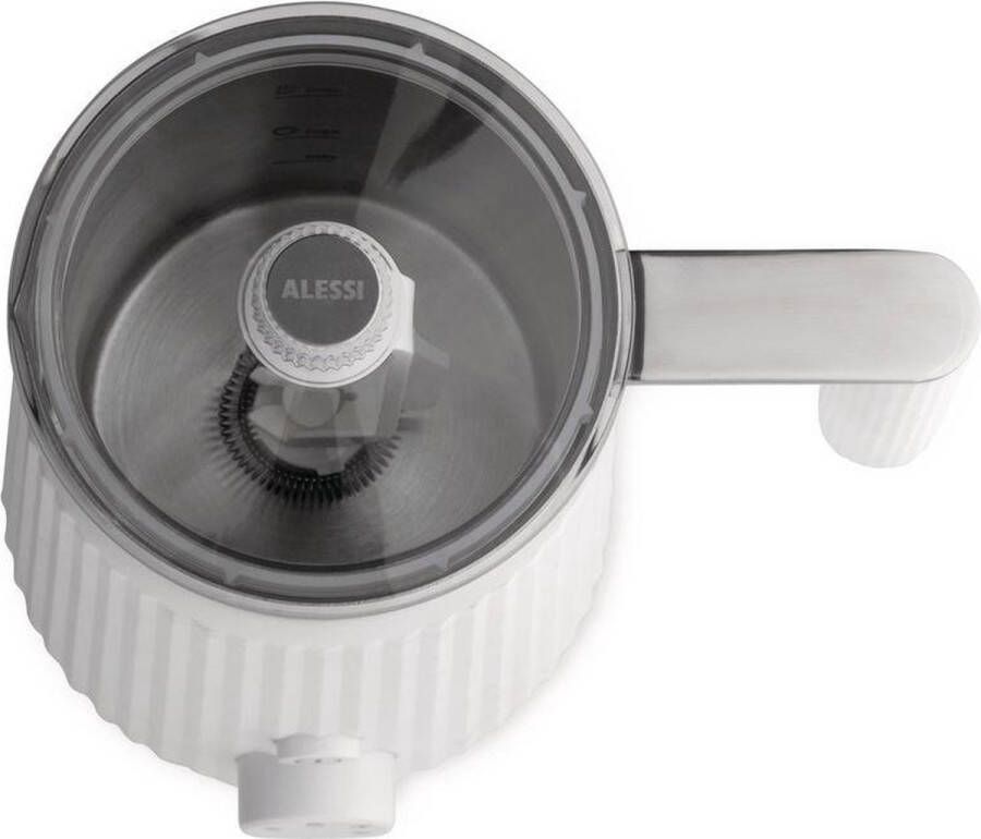 Alessi Melkopschuimer Plissé – Zwart – Ontworpen door Michele de Lucchi – MDL13 B – Stijlvol en Krachtig – Perfect voor het Maken van Melkopschuim voor Koffie en Cappuccino