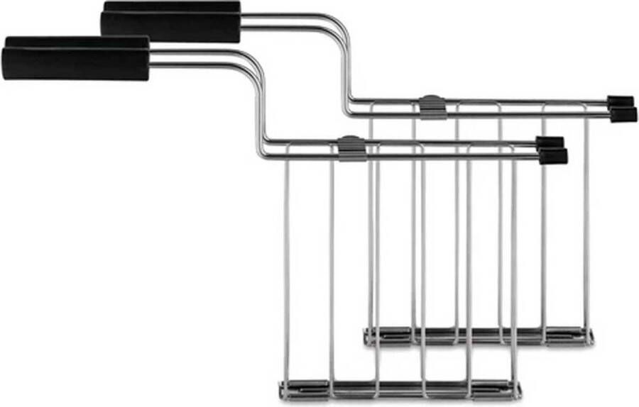 Alessi Nendo Toru croque klem voor broodrooster set van 2 inox zwart