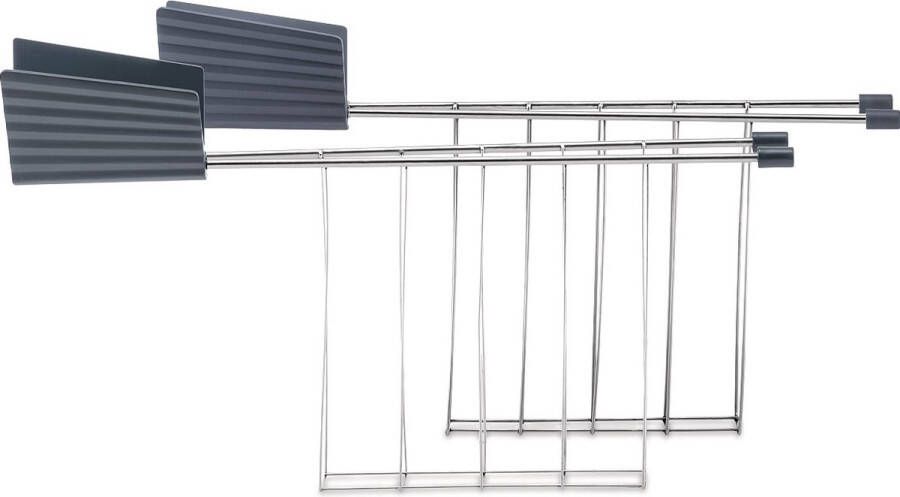 Alessi Tostiklemmen voor Broodrooster Plissé grijs Michele de Lucchi MDL08RACKG