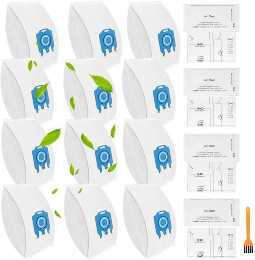 Allecto 12 Stuks Vacuumzakken Inclusief Filters Microfiber