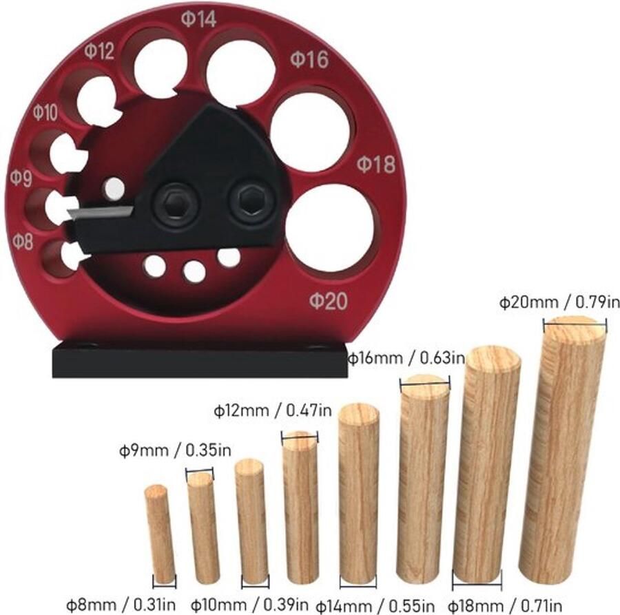 Allecto 8-Hole Dowel Cutter Plug Maker Instelbaar