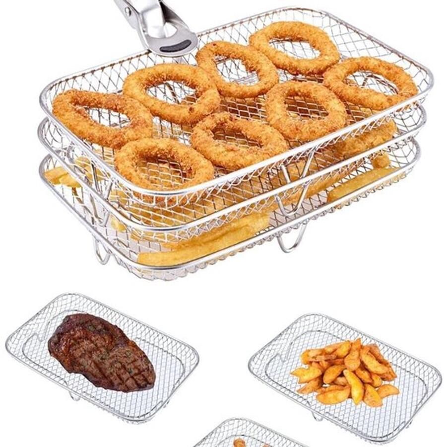Allecto Airfryer rek Stapelbare dehydrator Roestvrijstaal 3