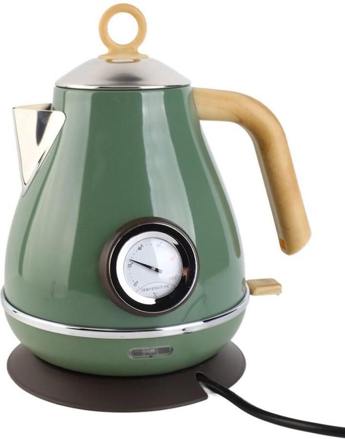 Allecto Retro Theepot Waterkoker Droogkookbeveiliging Groen