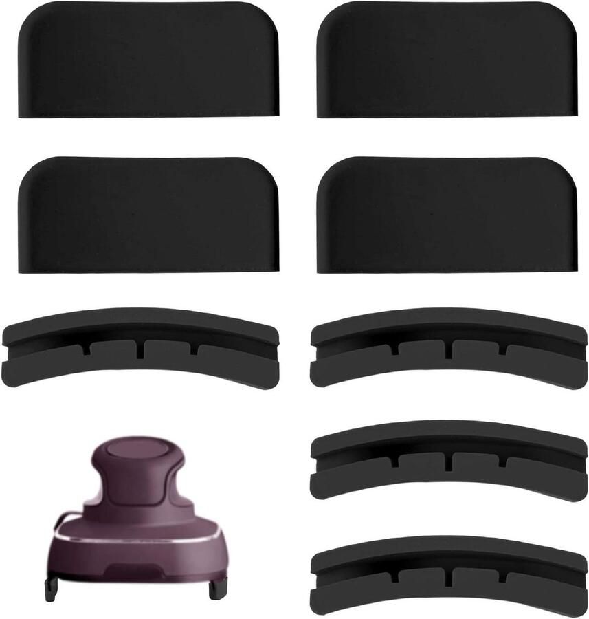 Allecto Plus Siliconen Airfryer Onderzetters voor Hittebeschermer 8 Stuks Kooksysteemhouder Accessoires Zwart