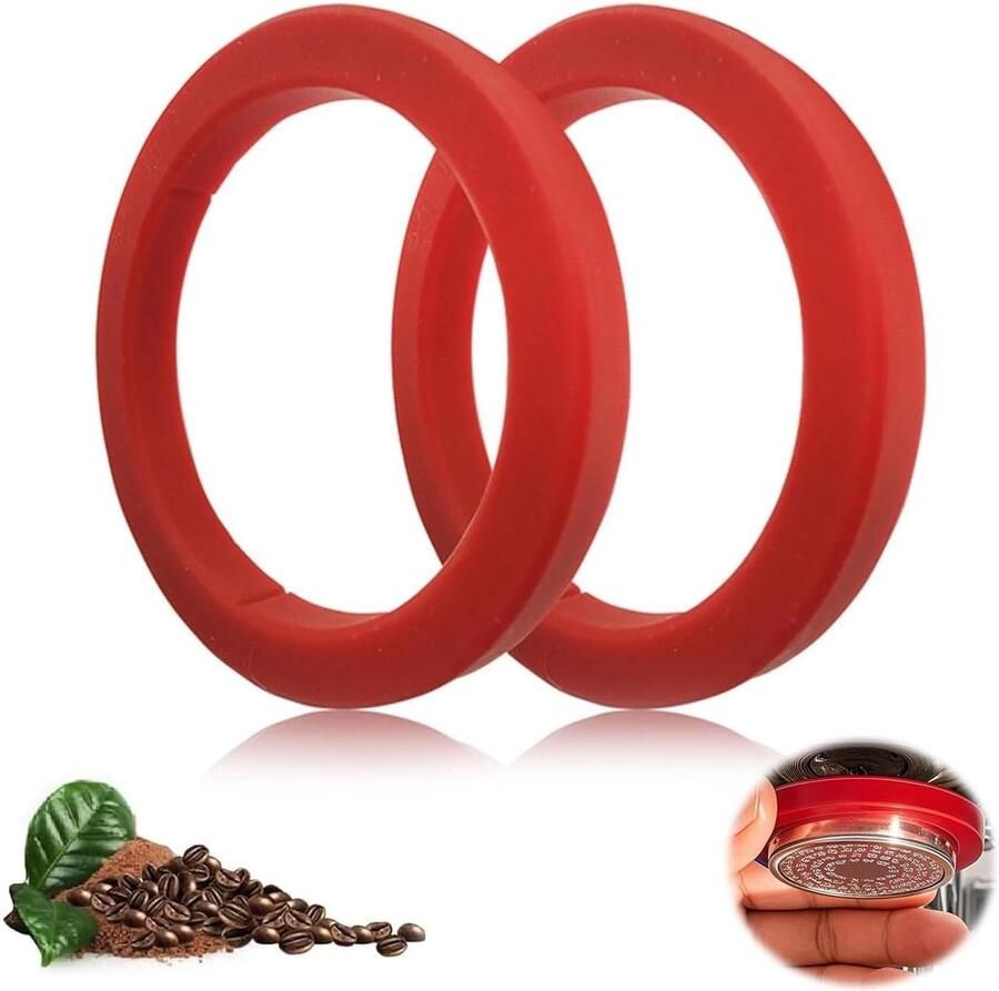 Allecto premium 2 stuks O-ring voor espressomachines Diameter 73 x 57 x 85 mm Rood Geschikt voor E61 E91 E92 E97 E98 Bianchi Ascaso Azkoyen Brasilia Gaggia Baby Classic en NewBaby Koffiezetapparaat bouwkopafdichting