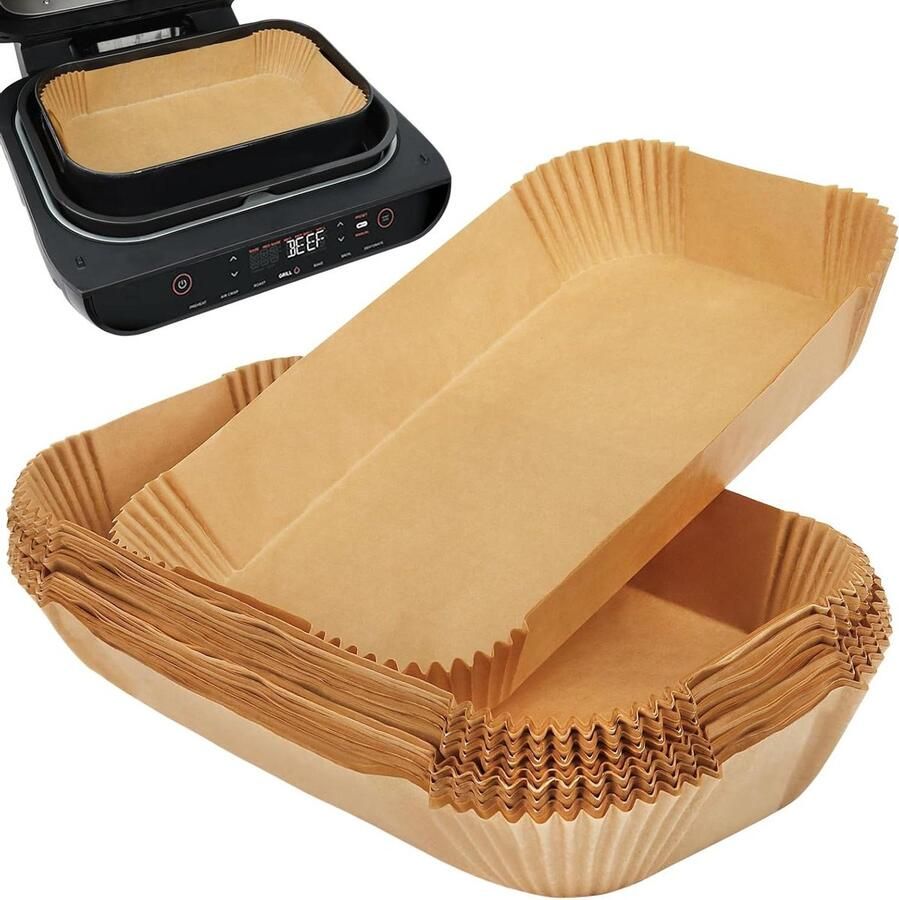 Allecto premium Luchtfriteuse Liners voor Airfryer Grote Wegwerp Papieren Voeringen Accessoires voor Ninja Grill 100 stuks