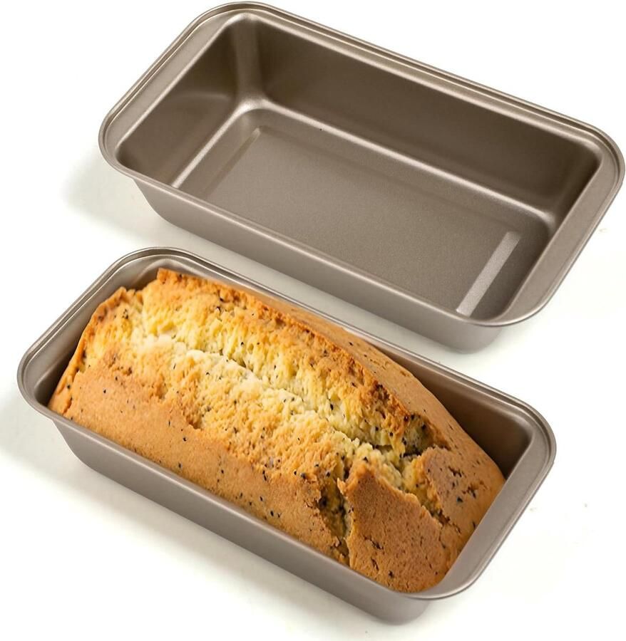 Allecto premium Set van 2 Rechthoekige Broodbakvormen Roestvrij Staal met Antiaanbaklaag Geschikt voor Brood Cake en Toast Voor Oven en Airfryer Duurzaam en Veelzijdig Gebruik Keukenaccessoire voor Thuisbakkers Bakgerei in Moderne Stijl