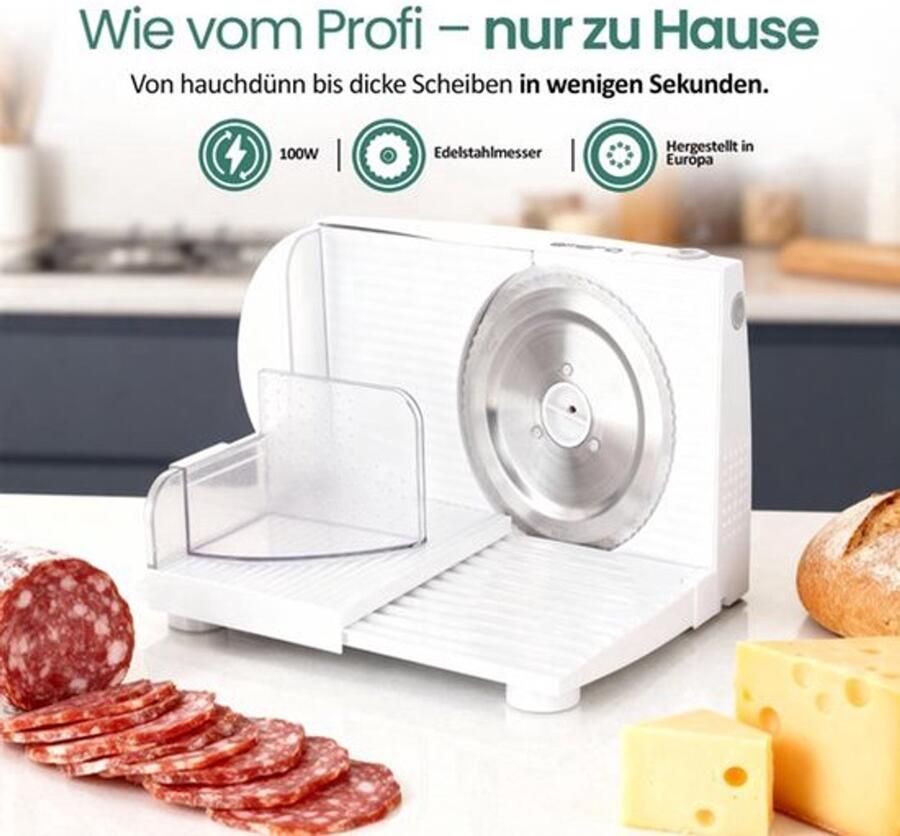 Allessnijder Made in EU MS-125000 roestvrijstalen meseenheid geproduceerd in Duitsland instelbaar 0-17mm BPA-vrij ruimtebesparend inklapbaar met veiligheidsschakelaar Eco 100Watt wit