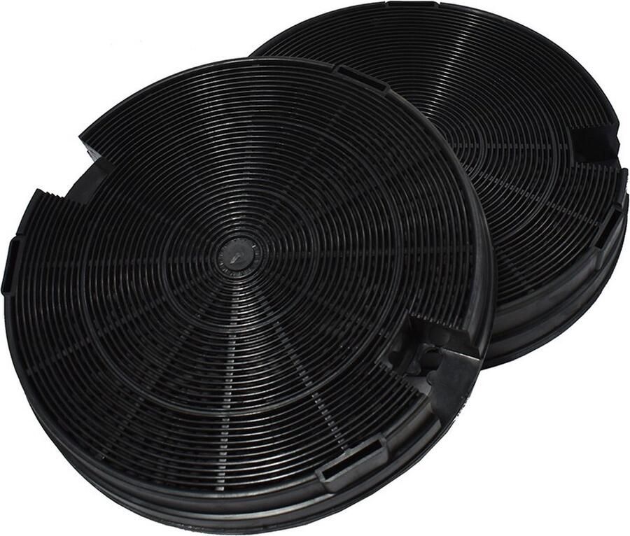 AllSpares Koolstoffilter (2 St.) voor afzuigkappen geschikt voor o.a. AEG-Electrolux 902979358-6 Type 29 E3CFT29 I.KE.A. NYTTIG FIL 600 Whirlpool 484000008572 AMC912 en Elica F00428 1S (Ø198mm)