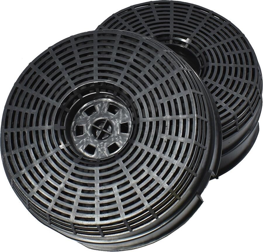 AllSpares Koolstoffilter (2st.) voor afzuigkappen geschikt voor Bosch DHZ2600 00752620 Elica Respekta CFC0038000 en Whirlpool AKB000 Type 58 (Ø142mm)