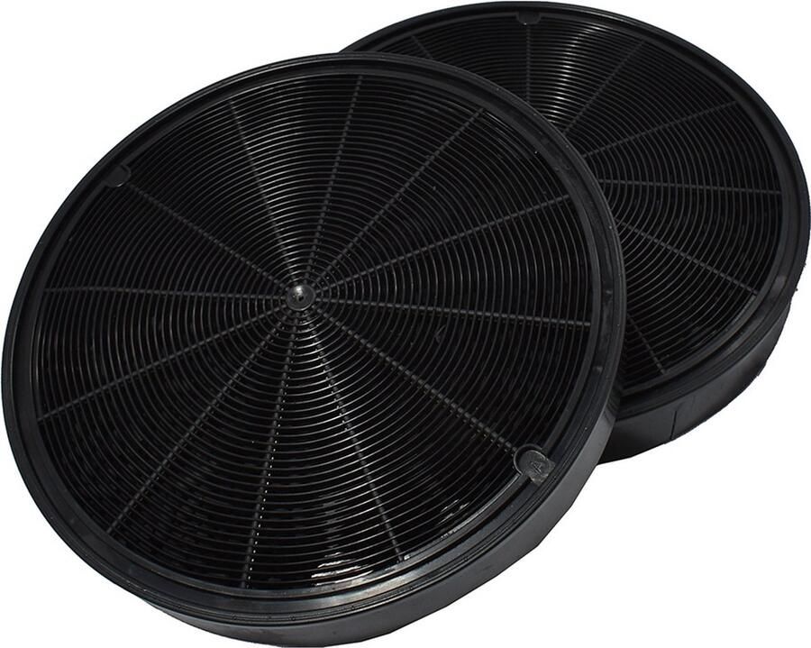 AllSpares Koolstoffilter (2st.) voor afzuigkappen geschikt voor o.a. AEG-Electrolux EFF62 E3CFF62 ATAG ACC933 ETNA 733034 REC65 Pelgrim KF63 Bosch Siemens 668492 DWA0KP6A LZ54850 Whirlpool 484000008674 C00383473 (Ø198mm)