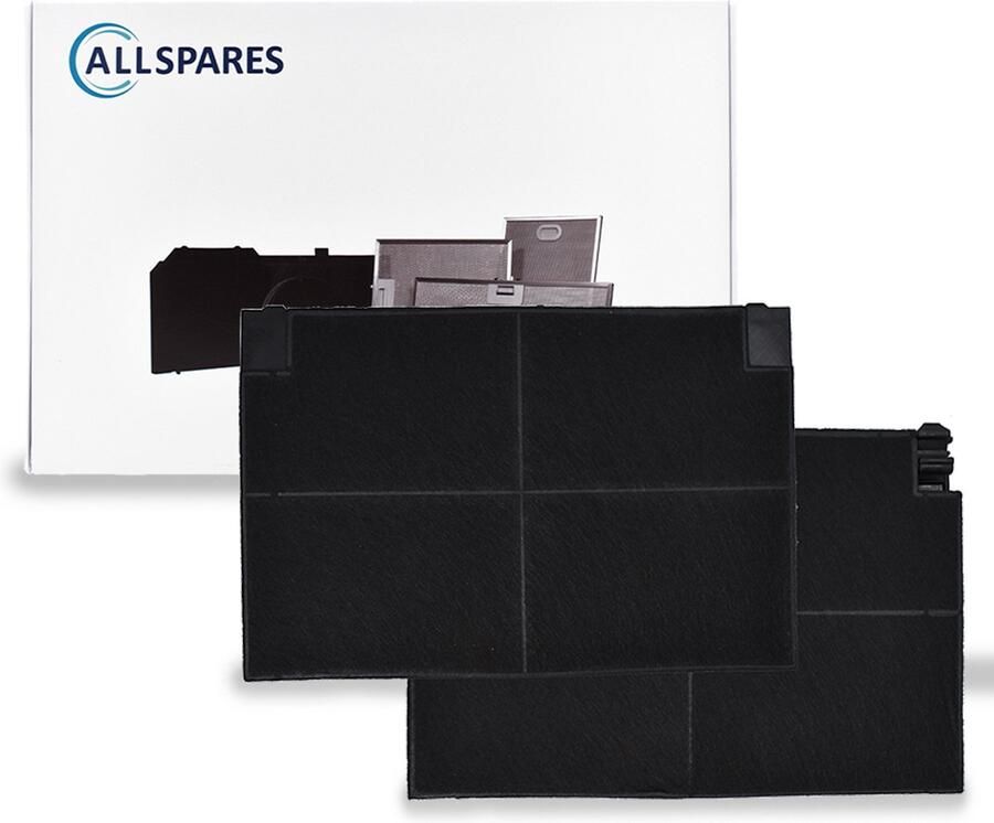 AllSpares Koolstoffilter (2St.) voor afzuigkappen geschikt voor o.a. AEG Zanussi EFF55 Franke Faber 1120016758 en Electrolux Juno Zanker MCFE16 9029800621 (225x150x20mm)