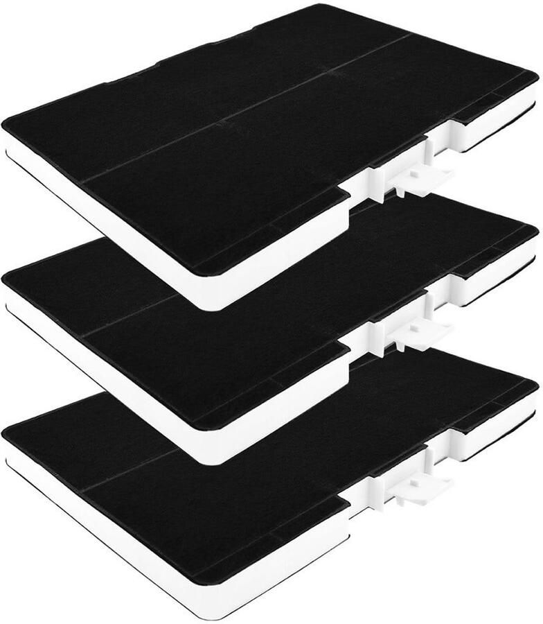 AllSpares Koolstoffilter (3 St.) voor afzuigkappen geschikt voor Bosch 11026771 00705432 DHZ5346 Siemens LZ53451 en Neff Z5102X1 (315x215x21mm)