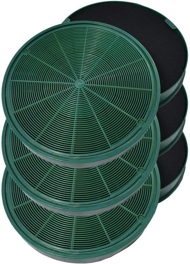 AllSpares Longlife Koolstoffilter (2st.) voor afzuigkappen geschikt voor AEG-Electrolux MCFE31 9029801306 en Faber 112.0185.278 (Ø200mm)