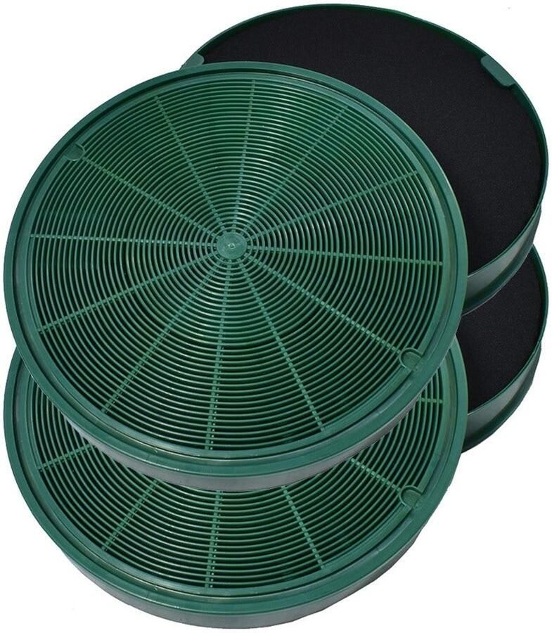 AllSpares Longlife Koolstoffilter (2st.) voor afzuigkappen geschikt voor AEG-Electrolux MCFE31 9029801306 en Faber 112.0185.278 (Ø200mm)