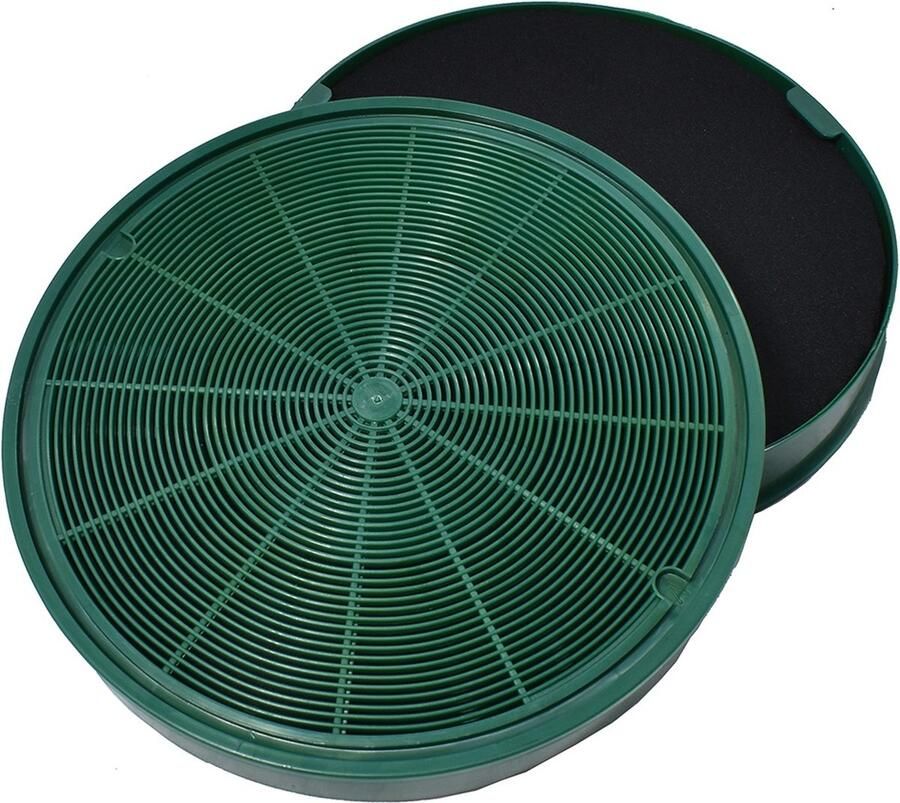 AllSpares Longlife Koolstoffilter (2st.) voor afzuigkappen geschikt voor AEG-Electrolux MCFE31 9029801306 en Faber 112.0185.278 (Ø200mm)