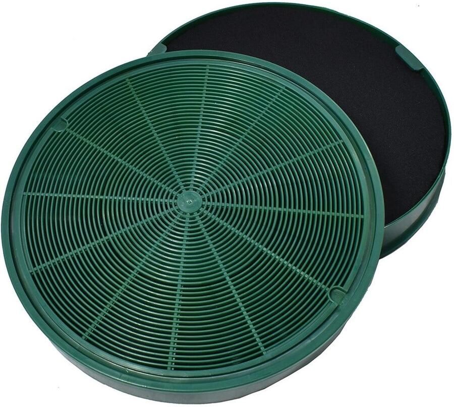 AllSpares Longlife Koolstoffilter (2st.) voor afzuigkappen geschikt voor AEG-Electrolux MCFE31 9029801306 en Faber 112.0185.278 (Ø200mm)