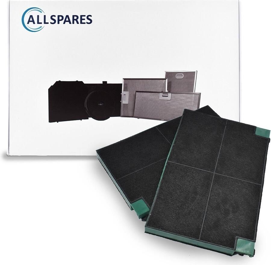 AllSpares Longlife Koolstoffilter (2St.) voor afzuigkappen geschikt voor AEG-Electrolux Zanussi MCFE22 EFF552 (155x221x20mm)