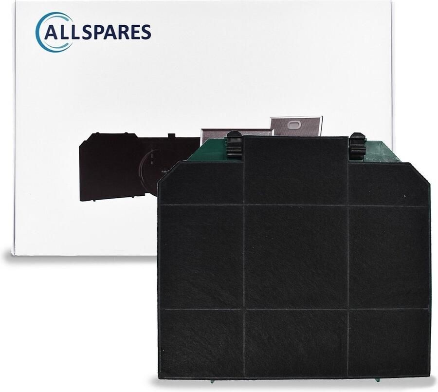 AllSpares Longlife Koolstoffilter voor afzuigkappen geschikt voor o.a. AEG-Electrolux Zanussi MCFE33 9029801322 en Faber 112.0261 258 F12 (265x235x15mm)