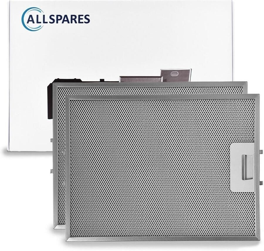 AllSpares Metaalfilter (2x) voor afzuigkappen geschikt voor Pelgrim 88019356 46219 (327x247mm)