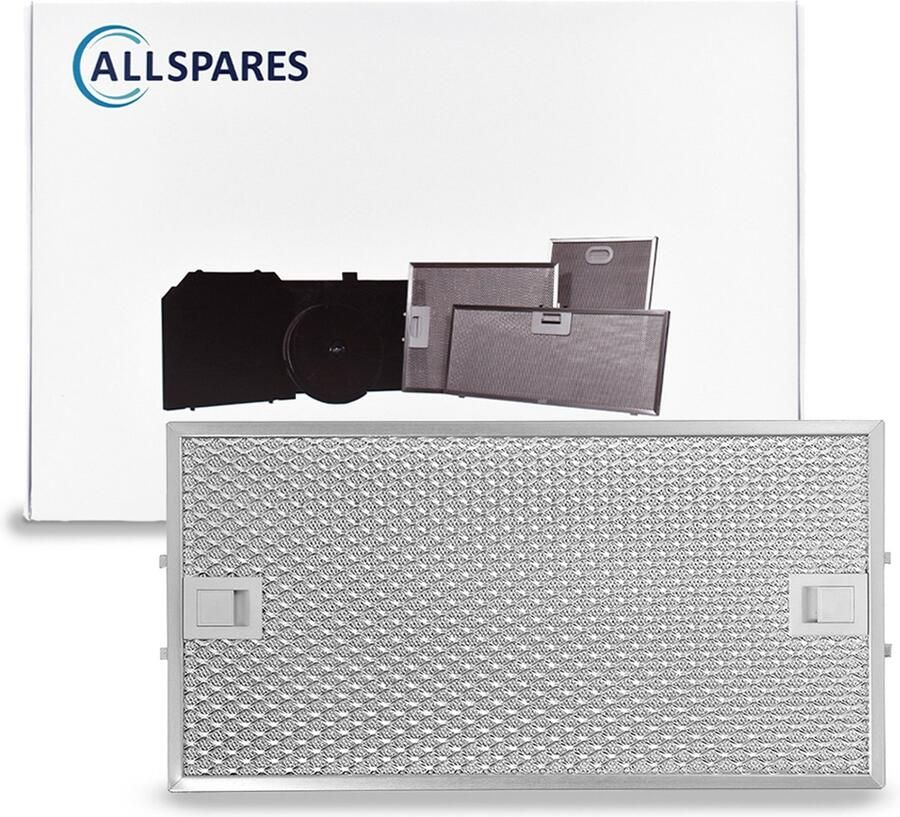 AllSpares Metaalfilter voor afzuigkappen geschikt voor Bosch Siemens Neff 00434107 434107 (208x403x8mm)
