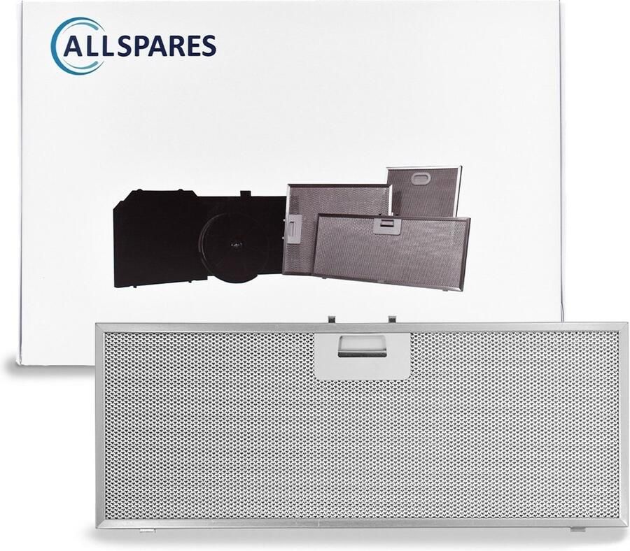 AllSpares Metaalfilter voor afzuigkappen geschikt voor Whirlpool 481248058314 en Elica GF03FB (458x175x8mm)