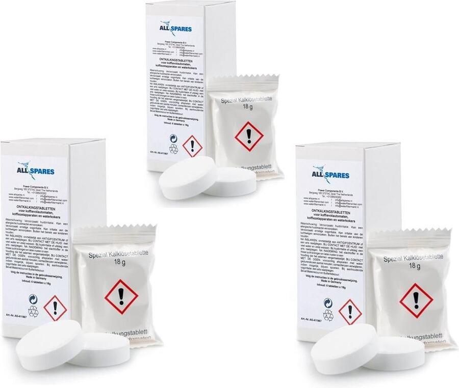 AllSpares Ontkalkingstabletten (18x) Bosch Siemens 310967 TZ6003 Ontkalkingstabletten van