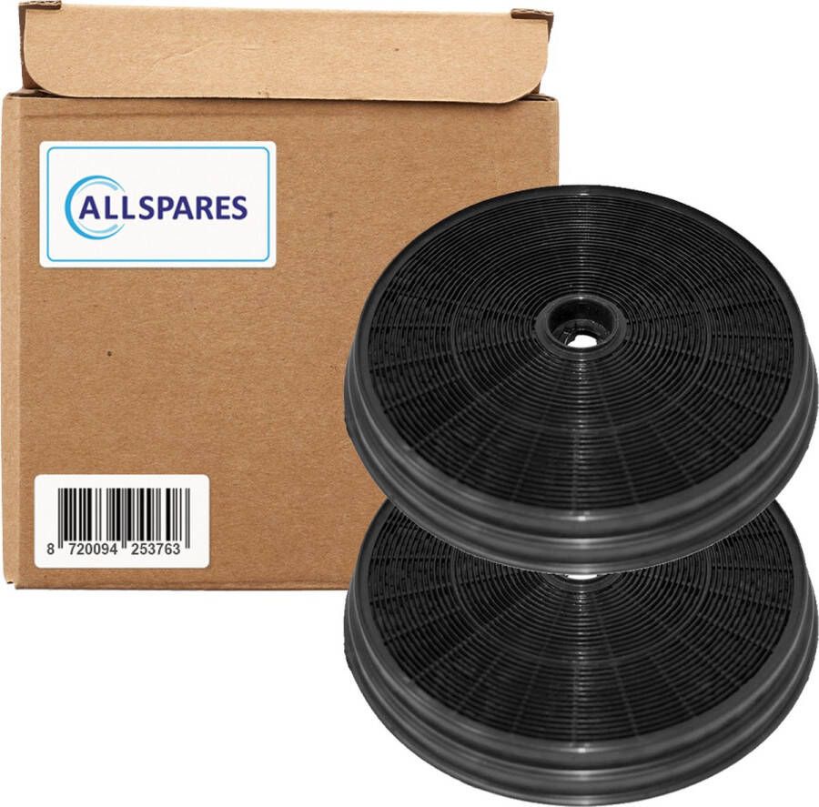 AllSpares Koolstoffilter (2x) voor Afzuigkap geschikt voor Candy 49007768 (Ø220x26mm)