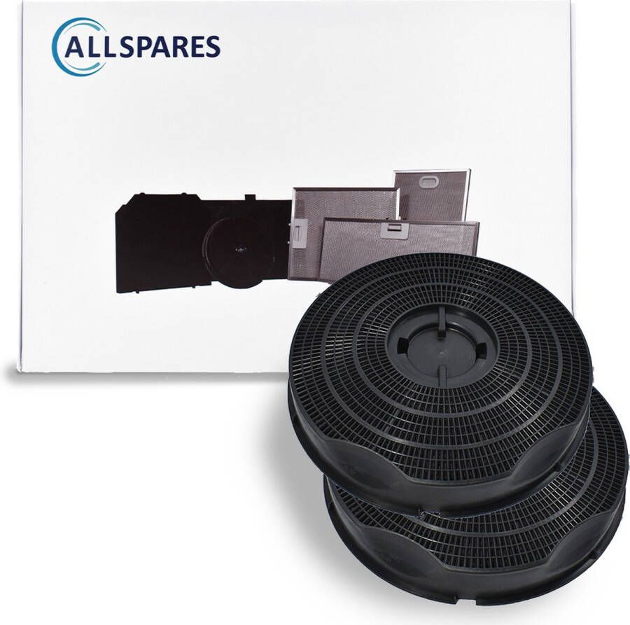 AllSpares Koolstoffilter (2x) voor afzuigkappen geschikt voor o.a. AEG-Electrolux MCFE13 9029800597 Type 30 Elica F00208 S en Whirlpool CHF30 (Ø238mm)