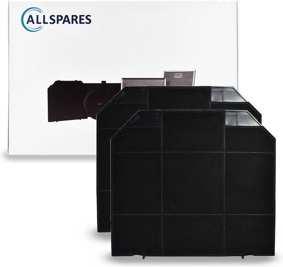 AllSpares Koolstoffilter (2x) voor afzuigkappen geschikt voor o.a. AEG-Electrolux Zanussi EFF72 MCFE04 9029800480 9029793636 Faber 112.0157.243 en Smeg KITFC161 (265x236x15mm) - Foto 2