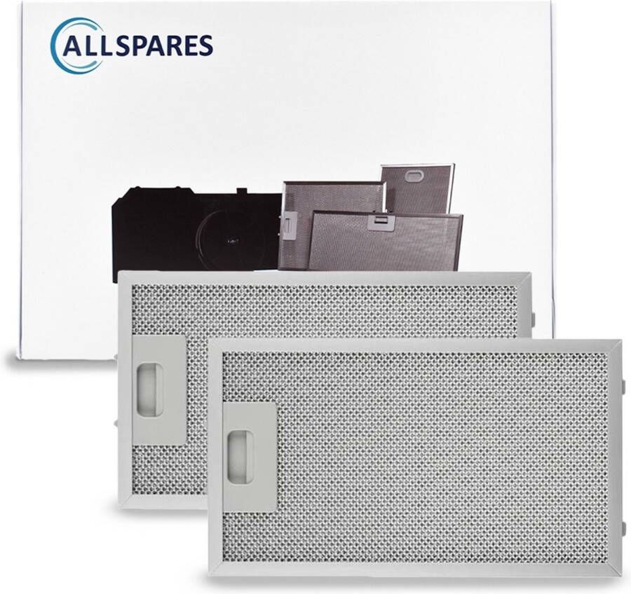 AllSpares Metaalfilter (2st.) voor afzuigkappen geschikt voor Klarstein 10032228 (185x319x8mm)
