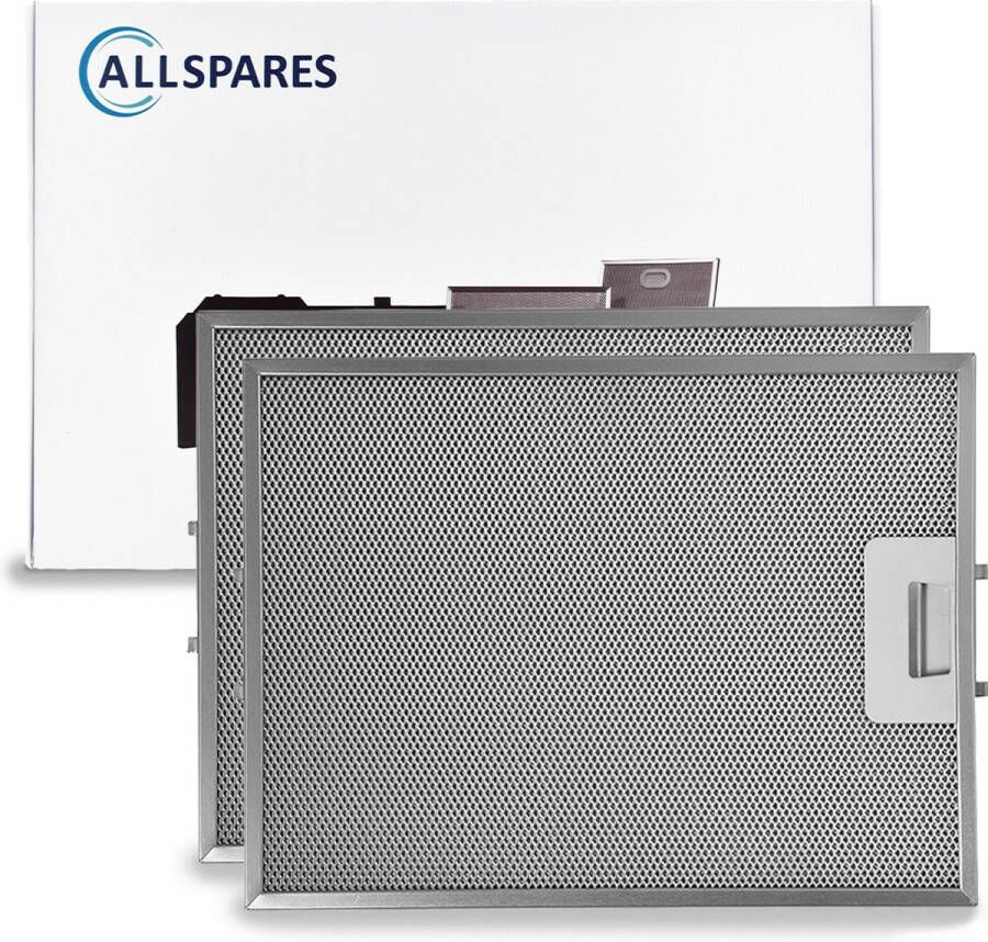 AllSpares Metaalfilter (2x) voor afzuigkappen geschikt voor Pelgrim 88019356 46219 (327x247mm)