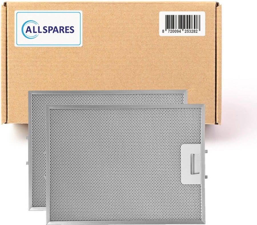 AllSpares Metaalfilter (2x) voor afzuigkappen geschikt voor Pelgrim 88019356 46219 (327x247mm) - Foto 2