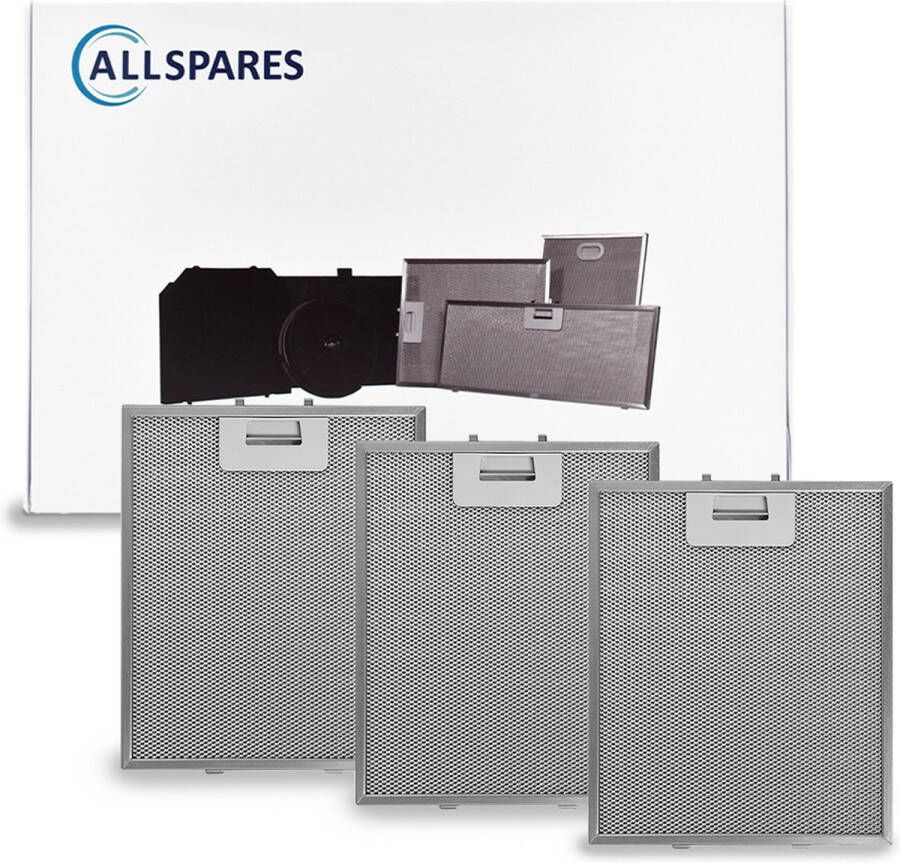 AllSpares Metaalfilter (3x) voor afzuigkappen geschikt voor AEG-Electrolux 4055101671 (276x231x8mm)