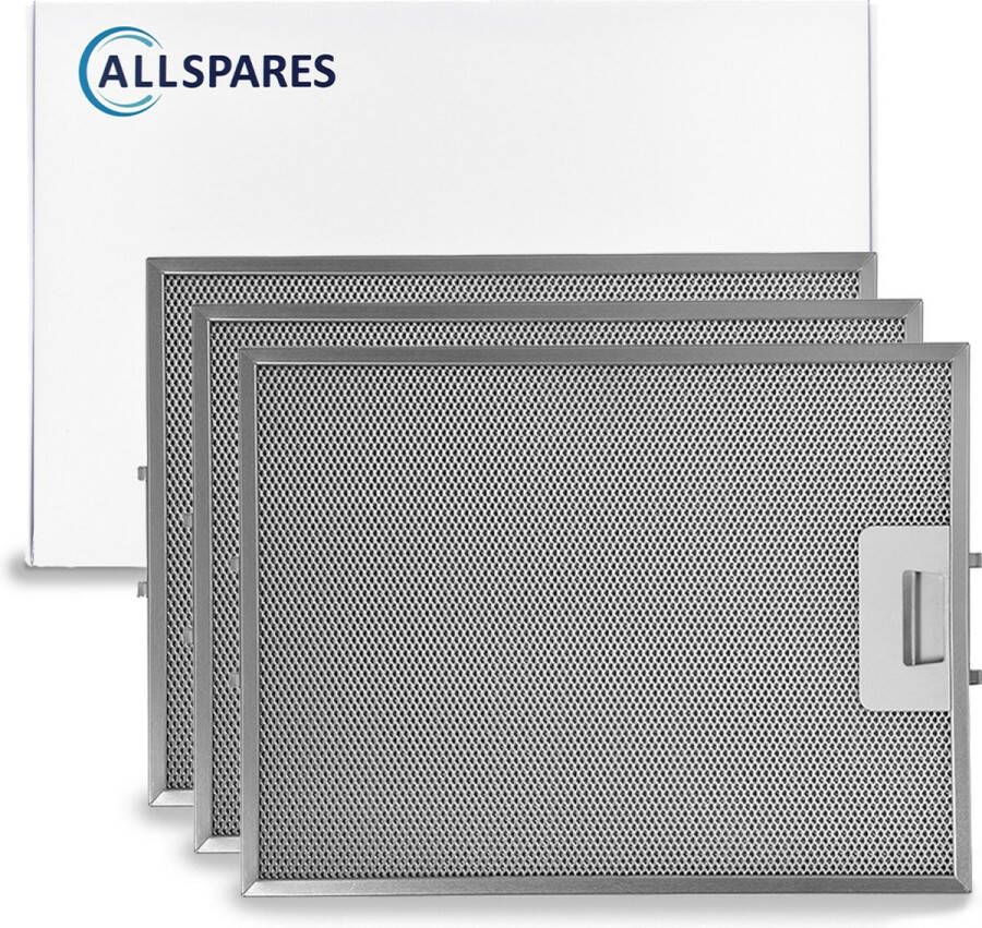 AllSpares Metaalfilter (3x) voor afzuigkappen geschikt voor Pelgrim 88019356 46219 (327x247mm)