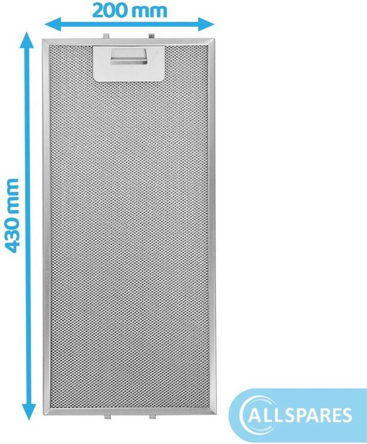 AllSpares Metaalfilter voor afzuigkappen geschikt voor AEG 50268357006 (430x200x10mm) - Foto 2