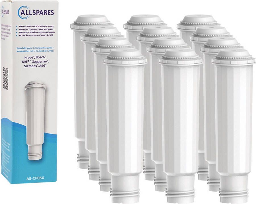 AllSpares Waterfilter (12x) geschikt voor o.a. Krups espressomachines vervangingsfilter voor Krups F088 en Bosch Siemens TCZ6003 TZ60003