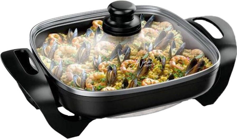 Alora Elektrische Pan Pannenset Pannen Zwart Tot 250 graden 1500W