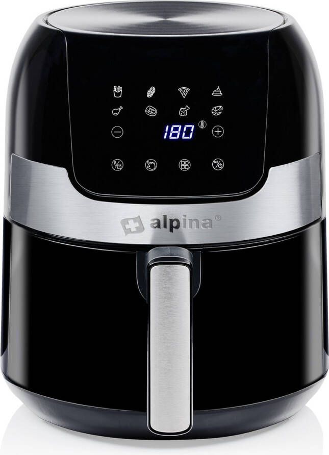 Alpina Airfryer Heteluchtfriteuse 3.5L 80 tot 200 °C Timer tot 60 Min 1400W Digitaal Display