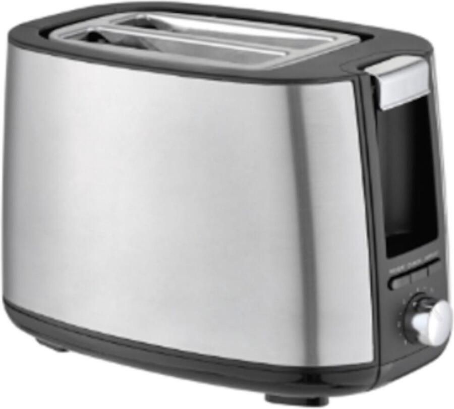 Alpina Broodrooster 750 Watt Toaster met Kruimellade Instelbare Bruiningsstand Tosti RVS Behuizing