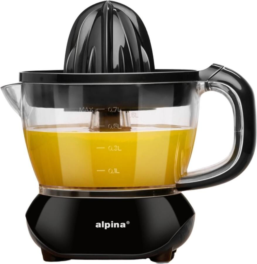 Alpina Citruspers 0.7L – Sinaasappelpers Elektrisch 25W – Citrus Pers met 2 Perskegels – Sapcentrifuge voor Sinaasappels en Citroenen – Vaatwasbestendig