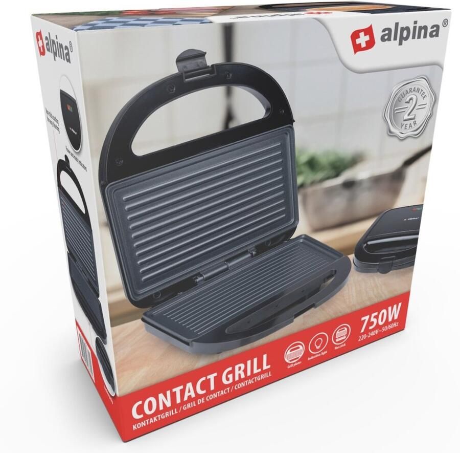 Alpina Contactgrill 750 W zwart Kooktoestellen & overige