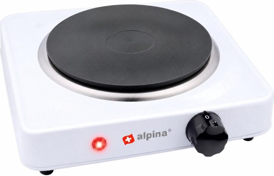 Alpina Elektrische Kookplaat 1-pits 1000W met 6 Warmtestanden Blauw
