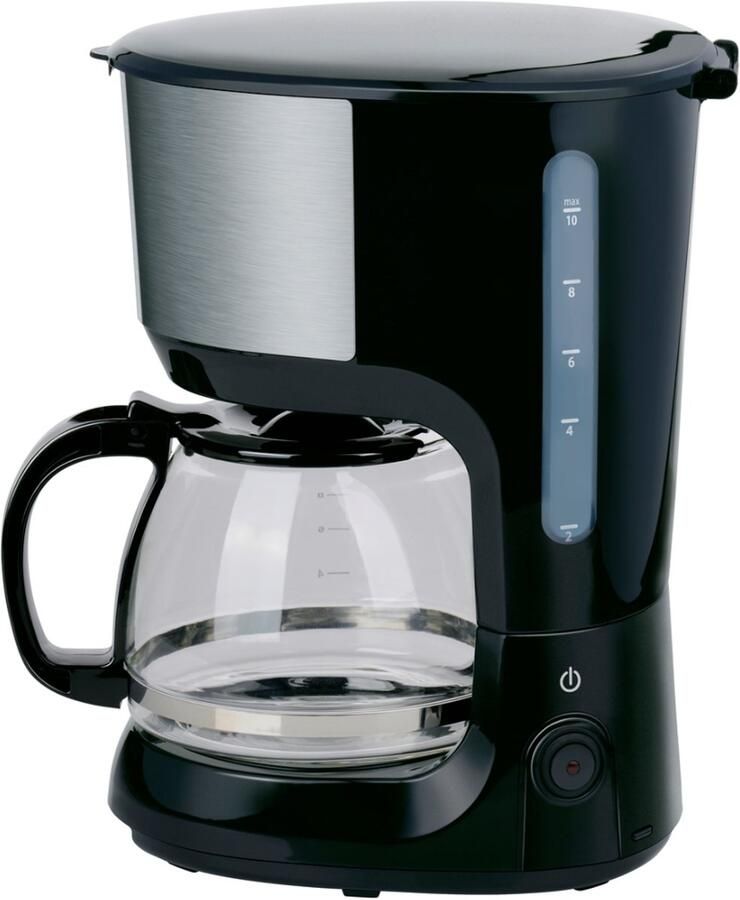 Alpina Koffiezetapparaat Filterkoffie 750 W Koffiemachine met Herbruikbare Koffiezet Filter Koffiemachine met 1 25 L Glazen Kan 10 Kopjes Koffie per Keer Anti-Druppel Koffiemaker Zwart